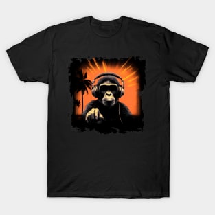 Cool summer monkey ape dj design T-Shirt